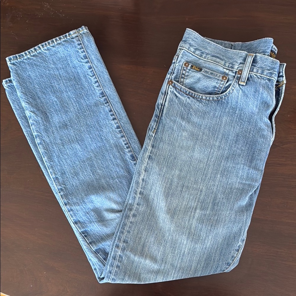 Classic Blue Polo Ralph Lauren Varick Slim Straight 32x32 Denim Jeans